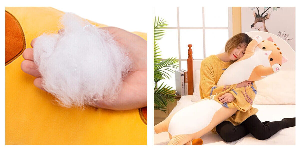 Warmhughub Adorable Long Cat Plush Pillow Description