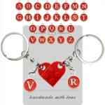 Personalized Brick Heart Keychain for Couples